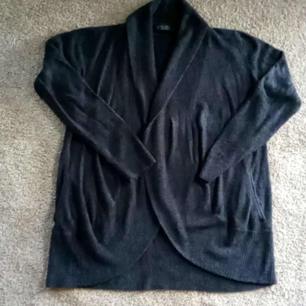 Barefoot Dreams Open front Black Cardigan Cozy Chic Lite